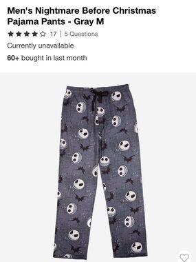 Men’s nightmare before Christmas Jack skellington pajama bottoms